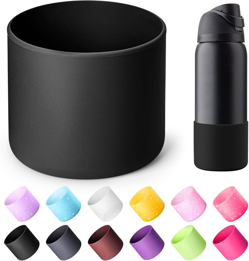 Diumepo Silicone Boot for Owala 32 oz Water Bottles, Anti-Slip Protective Sleeve for Owala Twist & FreeSip & Flip Insulated Bottles, Boot Bottom Base (Black) - Image 1
